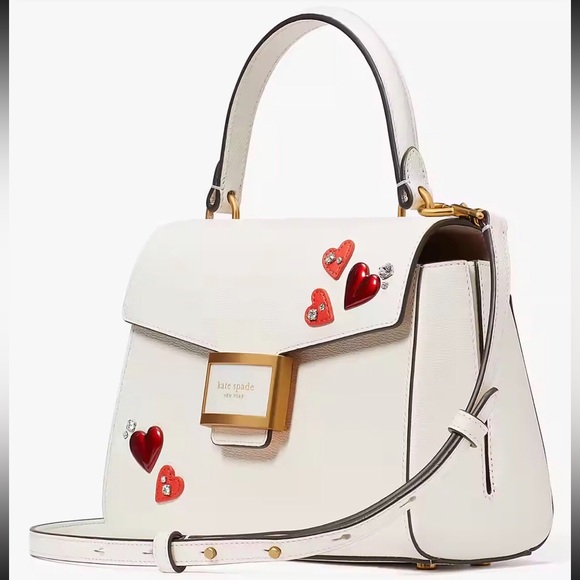 NWT-Kate Spade-Katy-Heart❤️Embellished-Small Top Handle Bag-Dust Bag-$398 - Picture 13 of 16